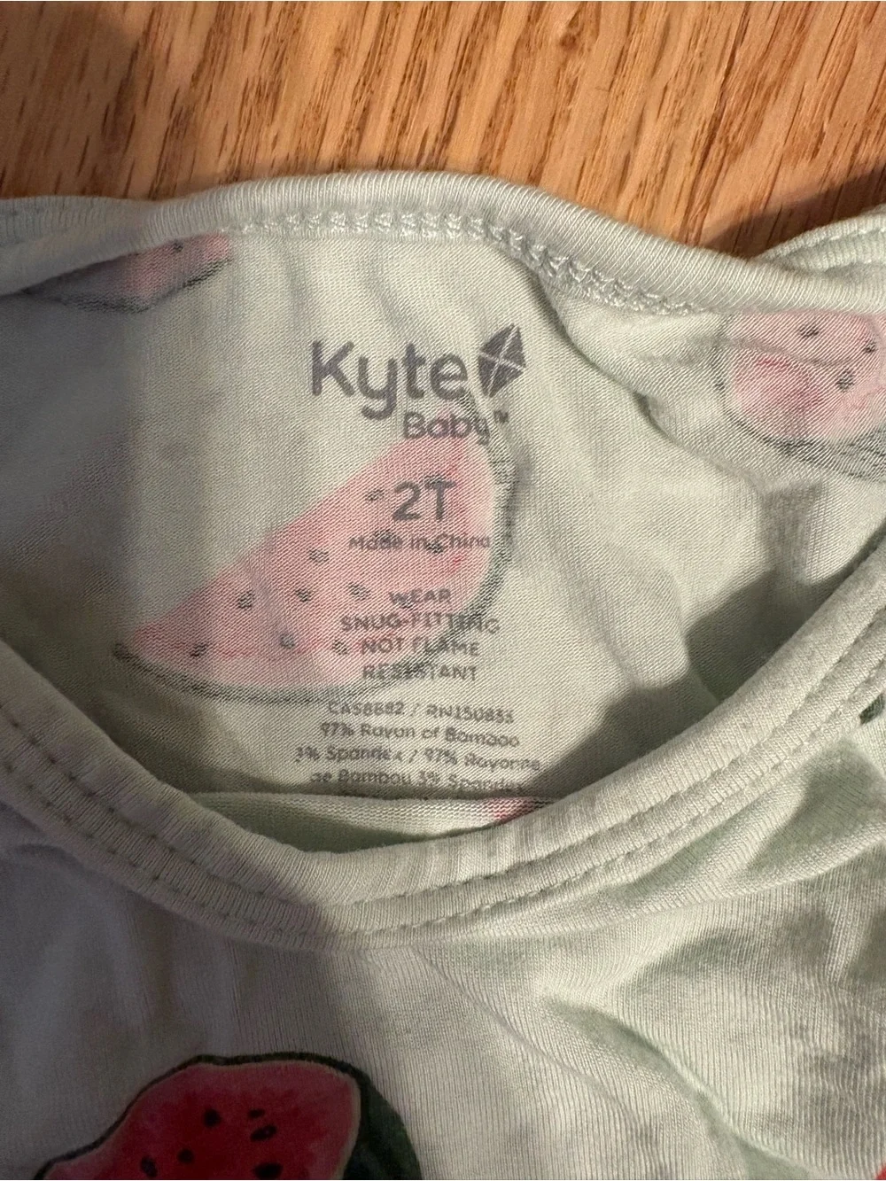 Kyte BABY LOT OF 3Kids Pajama Set Trio - Black Poppy, Mint Watermelon, White Fox